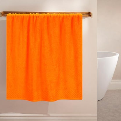 MyOwn Ultra Soft 2 Pack Oversized Bath Towel Set 28x55 inches, Cotton Large Bath Towels, Highly Absorbant Compact Quickdry & Lightweight Towel, Ideal for Gym Travel Camp Pool - Orange