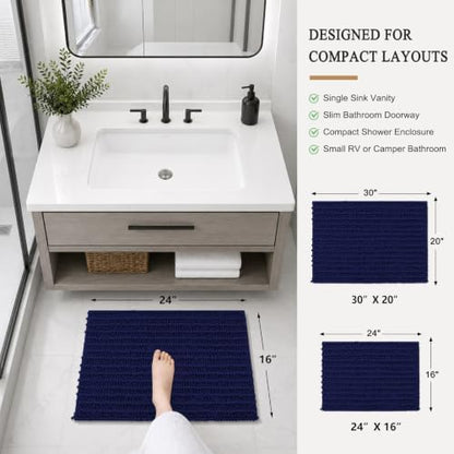 Arotive Bathroom Rugs Mat 24x16, Soft Absorbent Chenille Shaggy Bath Mat