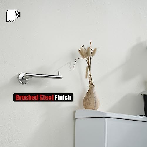 JQK Toilet Paper Holder, 5 Inch 304 Stainless Steel Tissue Paper Dispenser, Brushed Nickel Wall Mount 2 Pack, TPH100-BN-P2