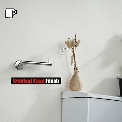 JQK Toilet Paper Holder, 5 Inch 304 Stainless Steel Tissue Paper Dispenser, Brushed Nickel Wall Mount 2 Pack, TPH100-BN-P2