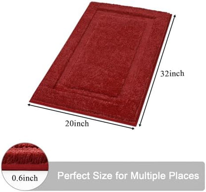 SHACOS Soft Microfiber Red Bathroom Rugs Sets 2 Pieces 32x20 inch