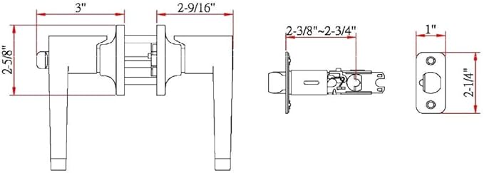 Design House Scroll Entry Door Lever Adjustable Backset, Polished Brass, 6.375 in x 1.88 in x 2.625 in, 784892