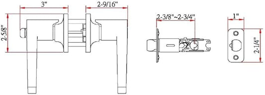 Design House Scroll Entry Door Lever Adjustable Backset, Polished Brass, 6.375 in x 1.88 in x 2.625 in, 784892