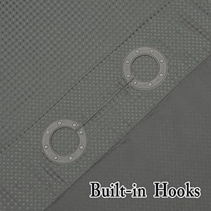 Gibelle No Hook Cloth Grey Shower Curtain with Liner, 36x74