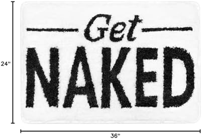 Get Naked Bathroom Rugs - Funny Bath Mats Non Slip Cute Carpet for Bathroom Floor Decor Water Absorbent Bath Rugs for Sink Bathtub and Shower White 24" x 36"