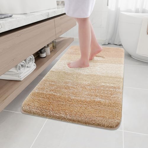 Arotive Microfiber Bathroom Rugs, Shaggy Soft Absorbent Bath Rug, 50x30