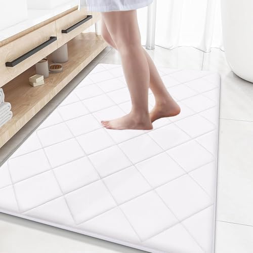 OLANLY Memory Foam Bath Mat 59x34, Ultra Soft and Absorbent Bathroom Rugs