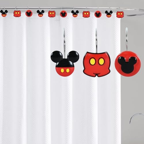 12-Piece Mouse Shower Curtain Hooks for Bathroom