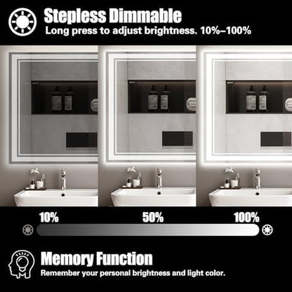 48 x 28'' LED Mirror for Bathroom, Bathroom Mirror with LED Lights