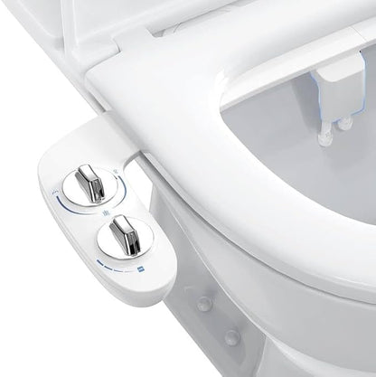 Bidet Attachment,Non-Electric Self-Cleaning Dual Nozzle Toilet Bidet, Cold Water Sprayer with Adjustable Pressure, Includes Portable Bidet Bottle for Women,Elderly,Postpartum Care & Personal Hygiene