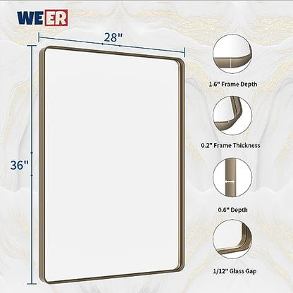 WEER Bronze Bathroom Vanity Mirror 28X36 Inch