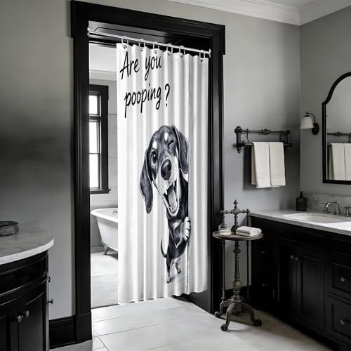 Small Stall Shower Curtain Rv Cute Dog, 48 x 72 Inchs