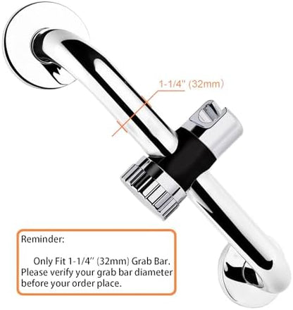 YOO.MEE ADA Grab Bar Hand Shower Bracket, ONLY FIT DIAMETER 1.25'' (32mm) Safety Grab Rail, Split-type design in 5 seconds Easy Installation