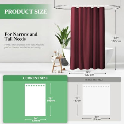 Dynamene Stall Waffle Shower Curtain 256 GSM Heavy Fabric 54x78 Burgundy