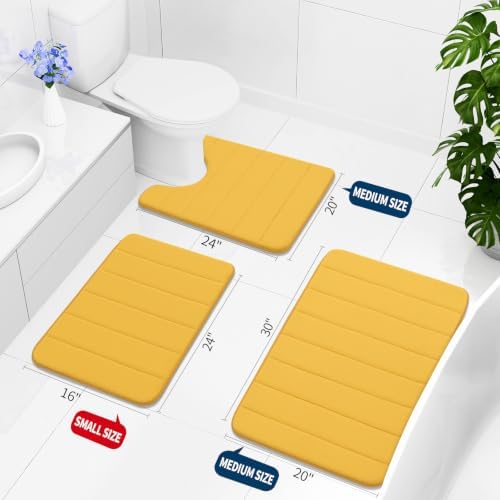 Buganda Memory Foam U-Shaped Toilet Rugs 24 x 20, Absorbent Bathroom mat
