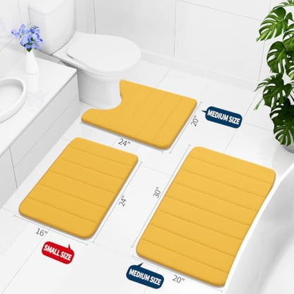 Buganda Memory Foam U-Shaped Toilet Rugs 24 x 20, Absorbent Bathroom mat