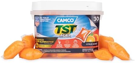 Camco TST MAX RV Toilet Treatment Drop-INs - Orange 30-pk - Made in the USA