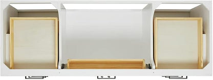 ARIEL Hepburn 60-inch Bathroom Vanity with Sink,Solid Wood, 1.5-inch Pure White Quartz Countertop & Backsplash, Single Rectangular Porcelain Sink, 2 Soft Closing Doors, 9 Dovetail Drawers, White