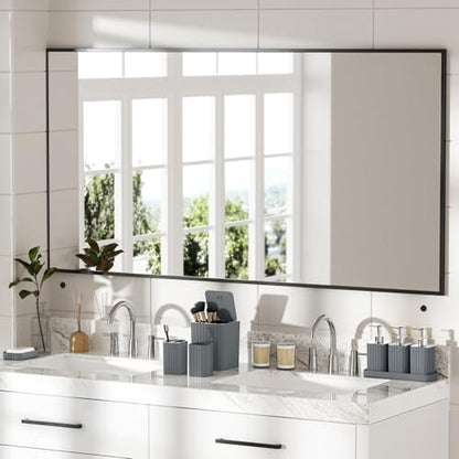 Bathroom Accessory Set - Bathroom Set, 12PC Bathroom Accessories Set, Grey Bathroom Accessories Set, Mini Trash Can, Toilet Brush, Trash Can & Soap Dispenser
