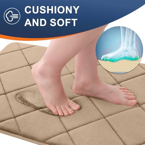 OLANLY Memory Foam Bath Mat 30x20, Ultra Soft and Absorbent Bathroom Rugs