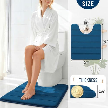 OLANLY Memory Foam Toilet Rugs U Shaped 24x20, Super Soft and Absorbent