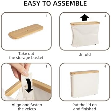 StorageWorks Toilet Paper Storage Basket with Bamboo Lid & Window