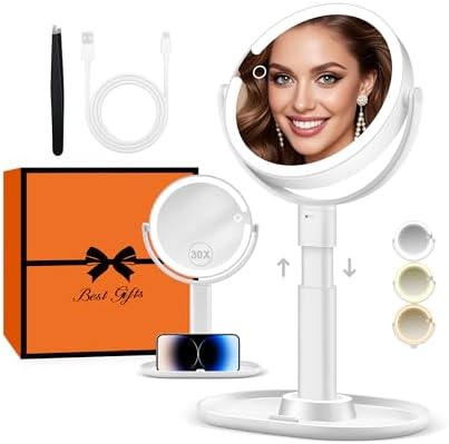 B Beauty Planet Vanity Mirror with Lights, Magnifying Makeup Mirror 30X/1X