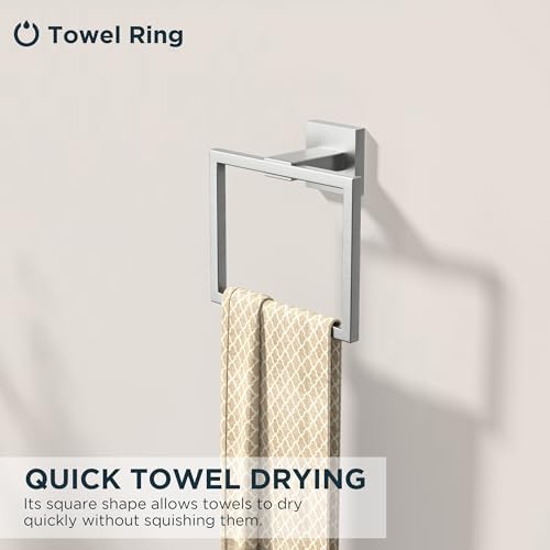 FORIOUS Toilet Paper Holder and Towel Ring Set, Bathroom Accessories Set
