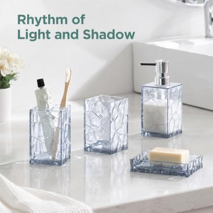 HBlife Bathroom Accessories Set, Acrylic Bathroom Counter Set of 4