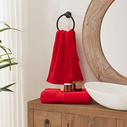 COZYART Luxury Hand Towels 4 PCS, Red 100% Turkish Cotton 650 GSM