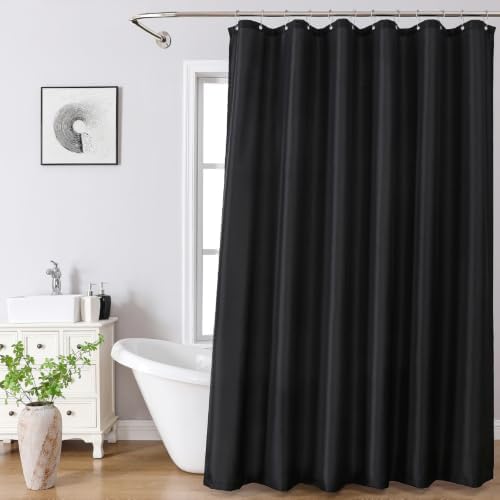 eachope Waterproof Fabric Shower Curtain Liner,72x72 Inch Black,1 Pack