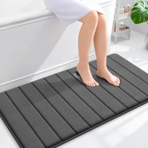 OLANLY Memory Foam Long Bathroom Rugs Runner 44x24, Super Soft Absorbent