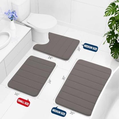 Buganda Memory Foam Bath Mat 47 x 24, Ultra Soft Absorbent Bathroom Rugs