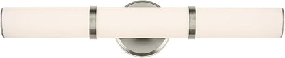 Kichler Rosh 24.25" LED Medium Bath Bar with White Glass in Brushed Nickel, Modern Minimalist, for Vanity, Fireplace, Buffet, Hallway, Vanity Mirror, (24.25" W x 5" H), 55188NILED