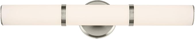 Kichler Rosh 24.25" LED Medium Bath Bar with White Glass in Champagne Bronze, Modern Minimalist, for Vanity, Fireplace, Buffet, Hallway, Vanity Mirror, (24.25" W x 5" H), 55188CPZLED