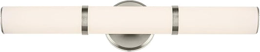 Kichler Rosh 24.25" LED Medium Bath Bar with White Glass in Champagne Bronze, Modern Minimalist, for Vanity, Fireplace, Buffet, Hallway, Vanity Mirror, (24.25" W x 5" H), 55188CPZLED
