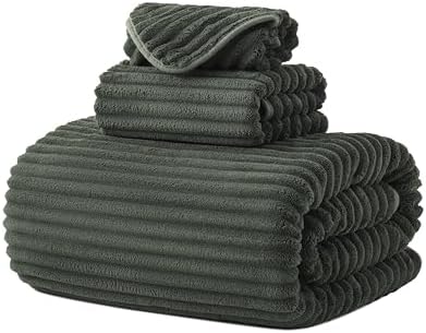3 Pack Bath Towel Set, 40"x80" Oversized Bath Sheet, Olive Green