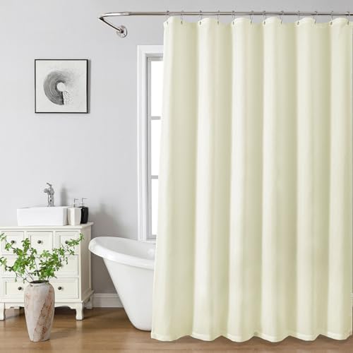 eachope Long Waterproof Fabric Shower Curtain Liner,72x78 Inch Cream