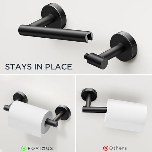 FORIOUS Toilet Paper Holder and Towel Ring Set, Bathroom Accessories Set