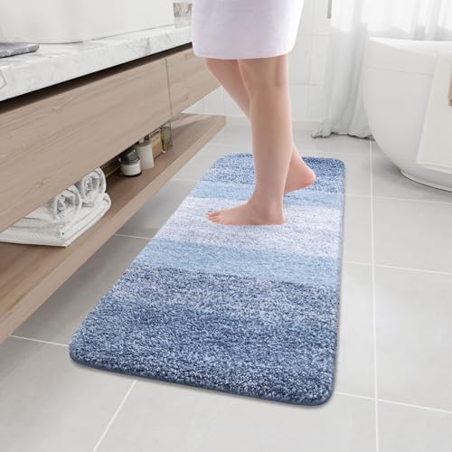 Arotive Microfiber Bathroom Rugs, Shaggy Soft Absorbent Bath Rug, 47x17
