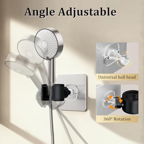 Adjustable Wall Mounted Shower Head Holder（Black）