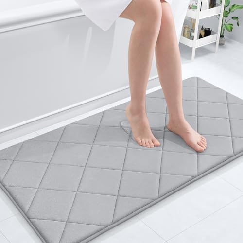 OLANLY Memory Foam Bath Mat 44x24, Ultra Soft and Absorbent Bathroom Rugs