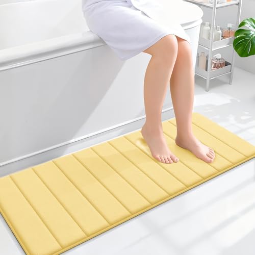 OLANLY Memory Foam Long Bathroom Rugs Runner 47x17, Super Soft Absorbent