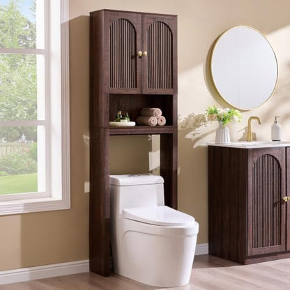 72" Over The Toilet Storage Cabinet, Wooden Bathroom Storage Cabinet, Brown