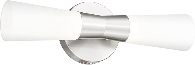 kudos 16 Inch Brushed Nickel Vanity Lights, Milk White Glass, KDVL13-BN | LED, 14W, 1100 Lumens, 3000K, 4000K and 5000K Selectable, Hardwired,for Bathrooms and Bedrooms