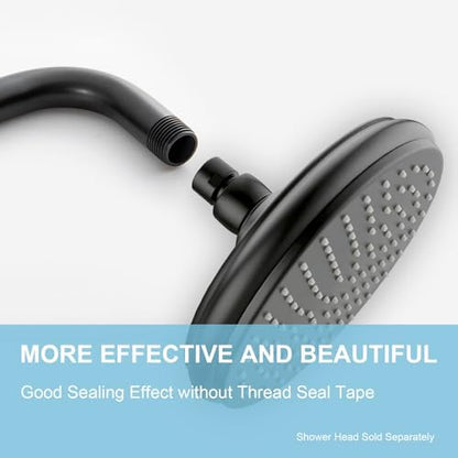 OFFO Shower Arm with Flange, 16 in Oil Rubbed Bronze Wall Mount Replacement Angle Shower Head Arm Wall-Mounted For Fixed Shower Head & Handheld Showerhead