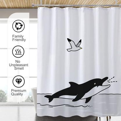 LLSCL Fabric Shower Curtain Liner with Magnets, Waterproof Hotel Quality, 72 x 72 Machine Washable