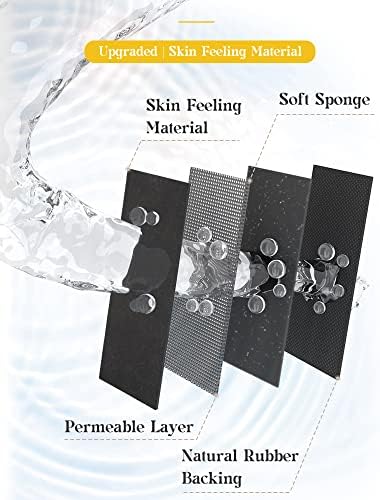 MontVoo -Bath Mat Rug-Rubber Backing Non Slip Quick Dry Absorbent Thin Bathroom Rugs Fit Under Door-Faux Suede Surface Bathroom Floor Mats-Shower Rug for in Front of Bathtub Shower Dark Grey 16"x24"