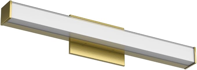 Edge Advantage 24in LED Bathroom Vanity and Wall Light 24W 2,050 Lumens 5-CCT Selectable 2700-3000-3500-4000-5000K in Aged Brass with Adjustable Backplate