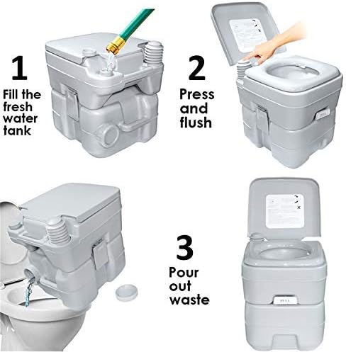 HongK- 5 Gallon 20L Portable Toilet Flush Travel Camping Commode Potty Outdoor/Indoor